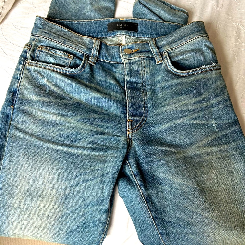 AMIRI Indigo stack jeans